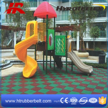 Recycled Rubber Playground Safety Tiles, Flat Subsurface Sports Square Rubber Tiles
